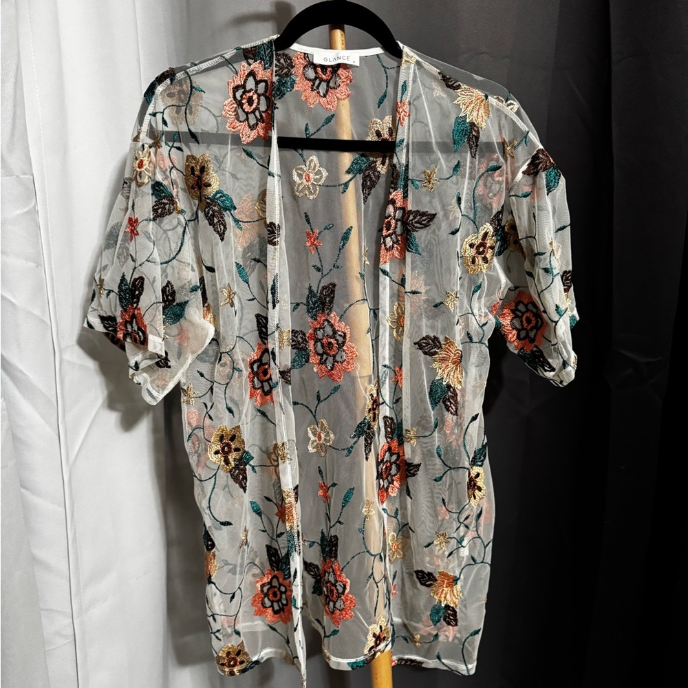 Floral Sheer Kimono Cardigan